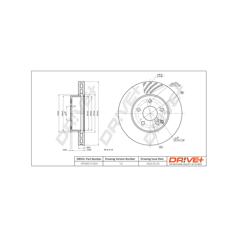 Jeu de 2 disques de frein avant Dr!ve+ DP1010.11.1454 - Visuel 2