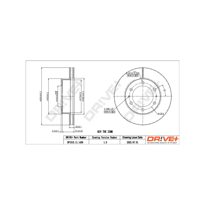 Jeu de 2 disques de frein avant Dr!ve+ DP1010.11.1459 - Visuel 2