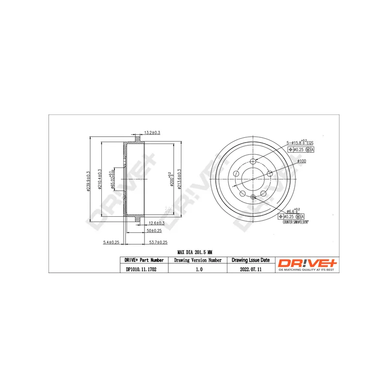 Tambour de frein Dr!ve+ DP1010.11.1702 - Visuel 2