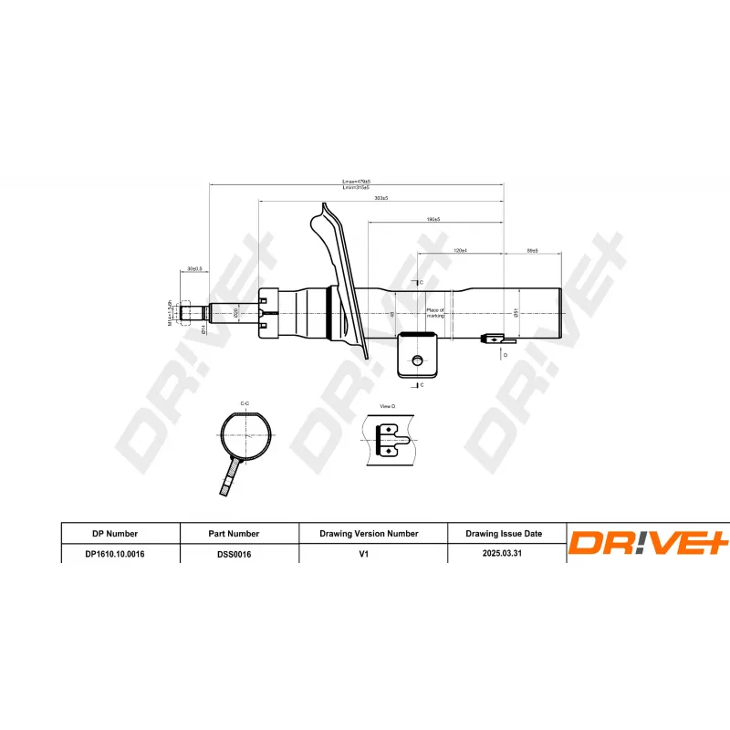 Amortisseur avant droit Dr!ve+ DP1610.10.0016 - Visuel 1