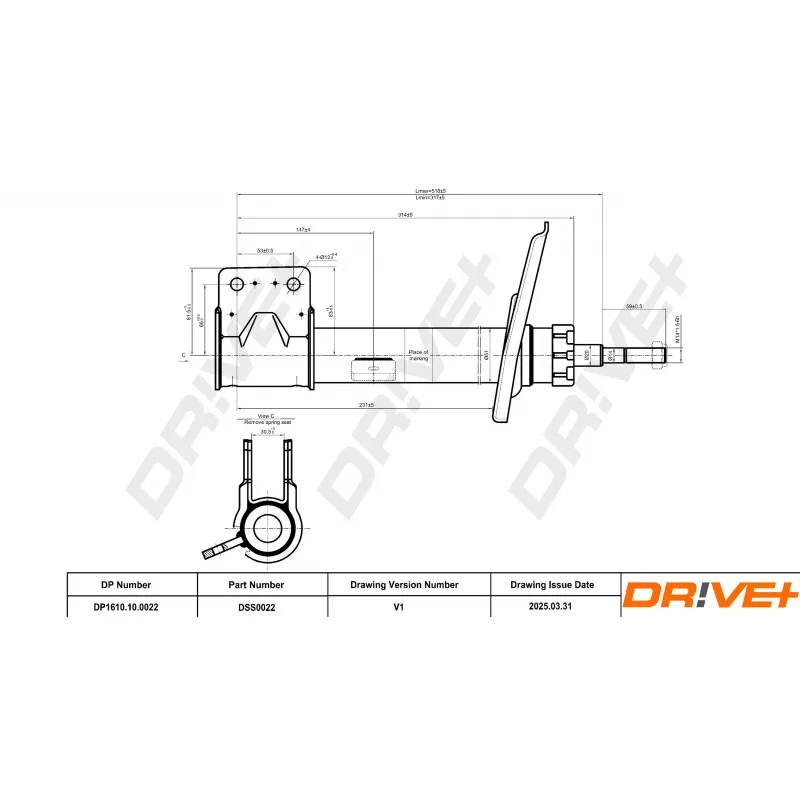 Amortisseur avant droit Dr!ve+ DP1610.10.0022 - Visuel 2