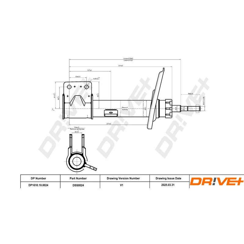 Amortisseur avant gauche Dr!ve+ DP1610.10.0024 - Visuel 2