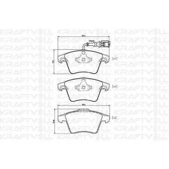Jeu de 4 plaquettes de frein avant KRAFTVOLL GERMANY OEM 7h0698151q