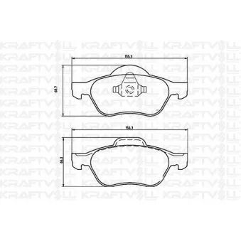 Jeu de 4 plaquettes de frein avant KRAFTVOLL GERMANY OEM 410601237R
