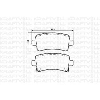Jeu de 4 plaquettes de frein arrière KRAFTVOLL GERMANY OEM 13365958
