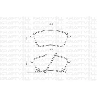 Jeu de 4 plaquettes de frein avant KRAFTVOLL GERMANY OEM 0446502200