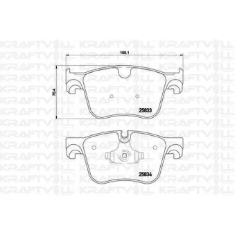 Jeu de 4 plaquettes de frein avant KRAFTVOLL GERMANY OEM 1612909080