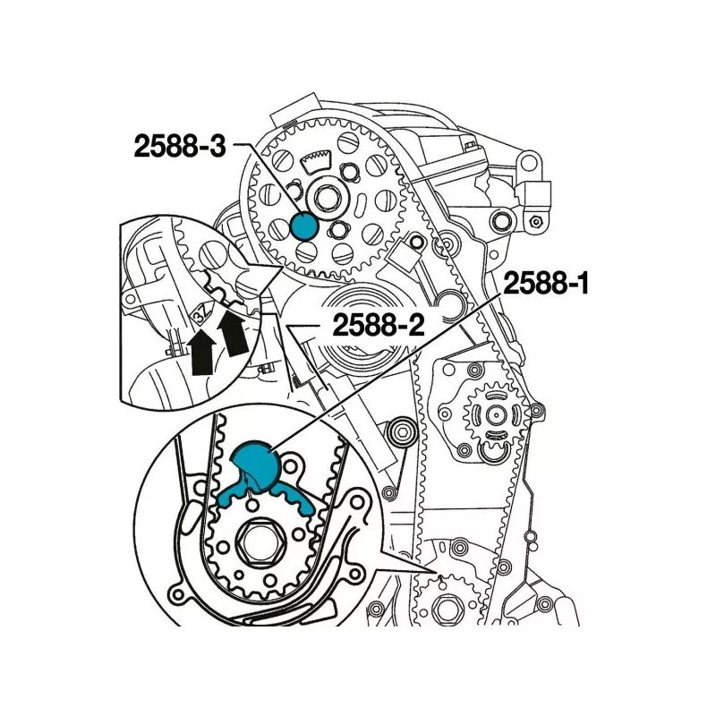 Outil d'arrêt, vilebrequin HAZET 2588-1 - Visuel 1