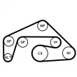 Jeu de courroies trapézoïdales à nervures CONTITECH [6PK2415K1]