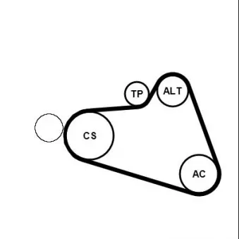 Jeu de courroies trapézoïdales à nervures CONTITECH 6PK894K1 pour MINI MINI Cooper S - 184cv