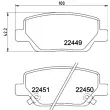 HELLA 8DB 355 025-861 - Jeu de 4 plaquettes de frein arrière