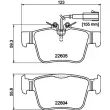 HELLA 8DB 355 025-881 - Jeu de 4 plaquettes de frein arrière