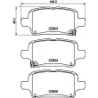 HELLA 8DB 355 037-721 - Jeu de 4 plaquettes de frein arrière