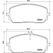 HELLA 8DB 355 039-011 - Jeu de 4 plaquettes de frein avant