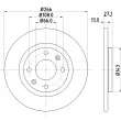 HELLA 8DD 355 105-751 - Jeu de 2 disques de frein avant