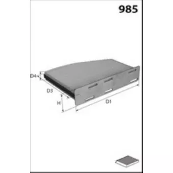 Filtre, air de l'habitacle MECAFILTER EAR7418 pour VOLKSWAGEN CADDY 1.6 TDI - 75cv