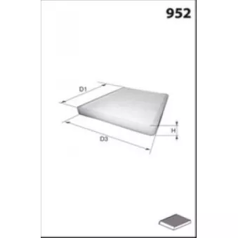 Filtre, air de l'habitacle MECAFILTER EKR7122 pour LEXUS IS 220d - 177cv