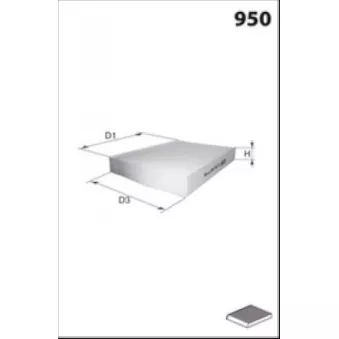 Filtre, air de l'habitacle MECAFILTER EKR7459 pour SSANGYONG TORRES 1,5 GDI - 163cv