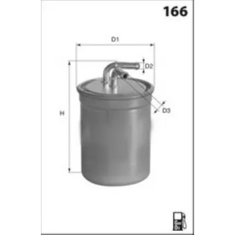 Filtre à carburant MECAFILTER OEM 164004395R