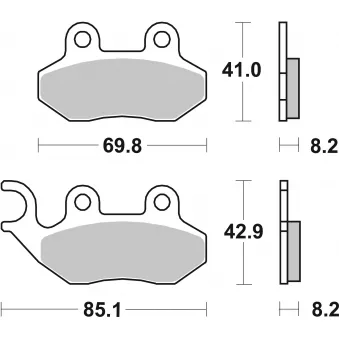 Jeu de 2 plaquettes de frein avant BREMBO 07005