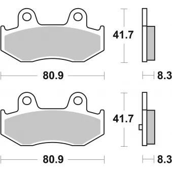 Jeu de 2 plaquettes de frein arrière BREMBO 07055XS