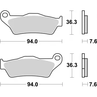 Jeu de 2 plaquettes de frein arrière BREMBO 07BB04SP