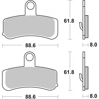 Jeu de 2 plaquettes de frein avant BREMBO 07HD15SA