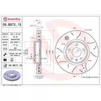Jeu de 2 disques de frein avant BREMBO OEM 8R0615301