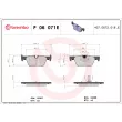BREMBO P 06 071E - Jeu de 4 plaquettes de frein arrière