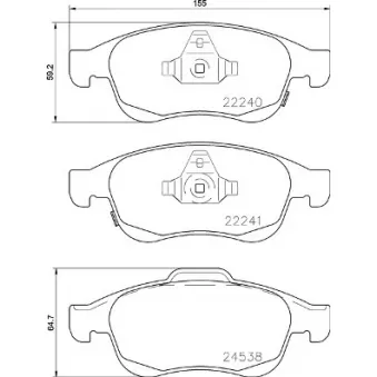 Jeu de 4 plaquettes de frein avant BREMBO OEM 77367369