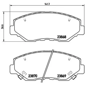 Jeu de 4 plaquettes de frein avant BREMBO OEM 06450s9aa00