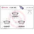 BREMBO P 28 072X - Jeu de 4 plaquettes de frein arrière