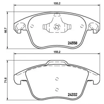 Jeu de 4 plaquettes de frein avant BREMBO OEM 1609987980