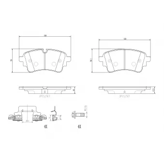 Jeu de 4 plaquettes de frein avant BREMBO OEM 80A698451R