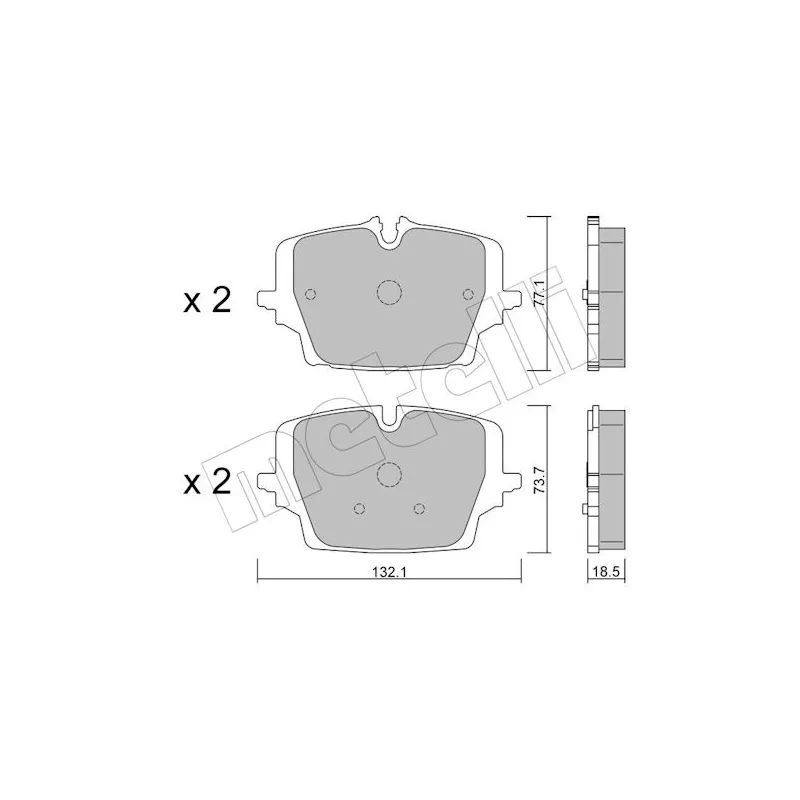 Jeu de 4 plaquettes de frein avant METELLI 22-1407-0 - Visuel 1