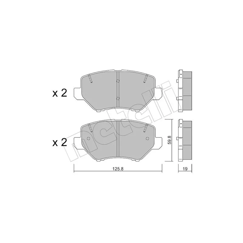 Jeu de 4 plaquettes de frein avant METELLI 22-1463-0 - Visuel 1