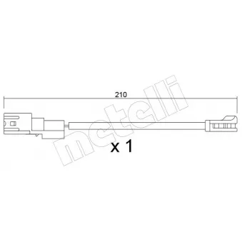 METELLI SU.424 - Contact d'avertissement, usure des plaquettes de frein