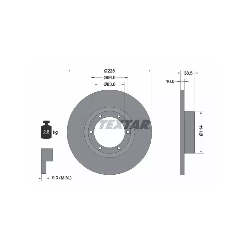 Kit de disques et plaquettes avant TEXTAR 2090506-0092-00 - Visuel 2