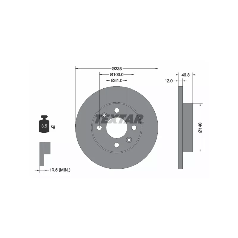 Kit de disques et plaquettes avant TEXTAR 2090506-0361-00 - Visuel 2