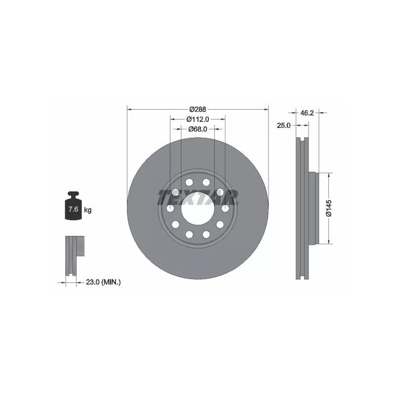 Kit de disques et plaquettes avant TEXTAR 2193801-1210-00 - Visuel 2