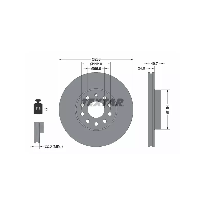 Kit de disques et plaquettes avant TEXTAR 2313001-1208-00 - Visuel 2