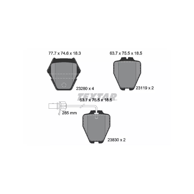 Kit de disques et plaquettes avant TEXTAR 2328001-1067-00 - Visuel 1