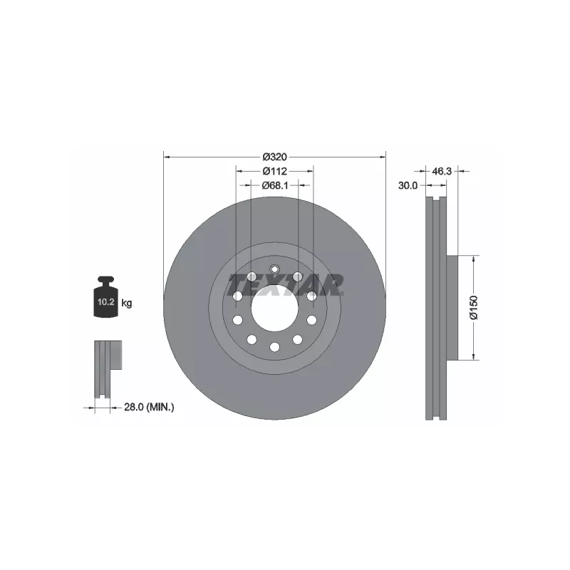 Kit de disques et plaquettes avant TEXTAR 2328001-1067-00 - Visuel 2