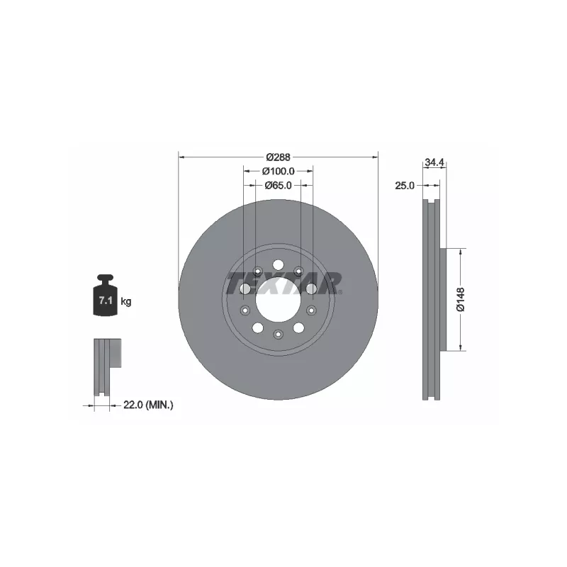 Kit de disques et plaquettes avant TEXTAR 2358701-1066-00 - Visuel 2