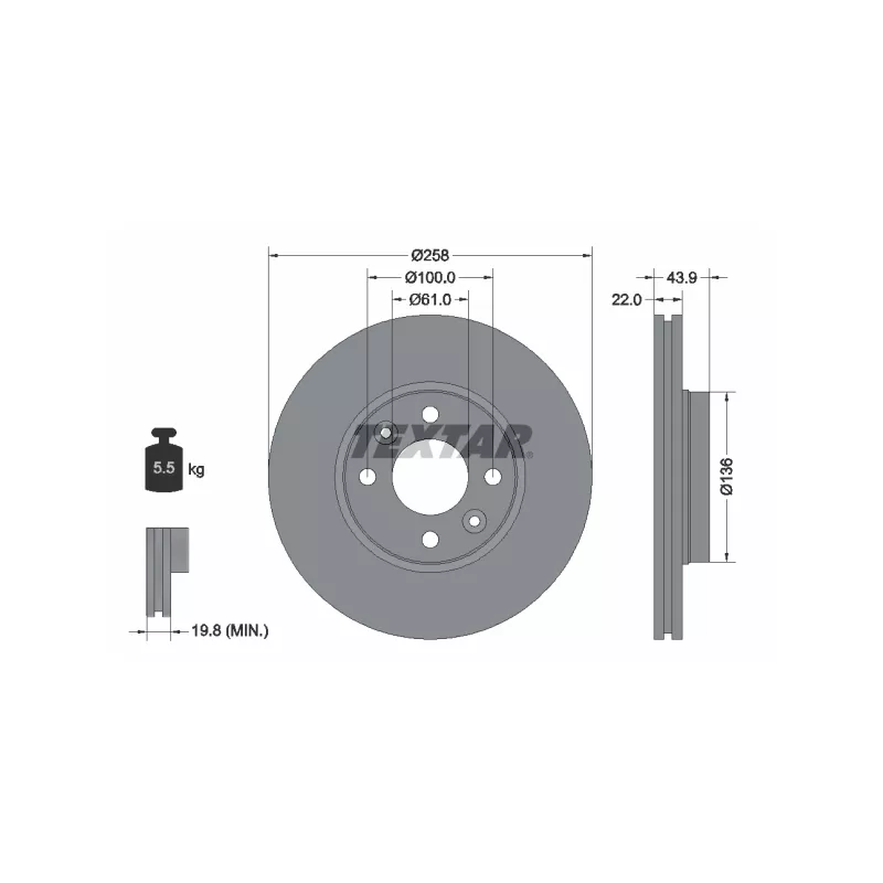 Kit de disques et plaquettes avant TEXTAR 2397301-2415-00 - Visuel 2