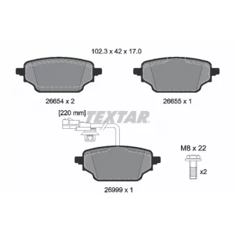 Jeu de 4 plaquettes de frein avant TEXTAR OEM A4204212500