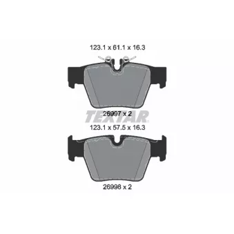 Jeu de 4 plaquettes de frein avant TEXTAR 2699701