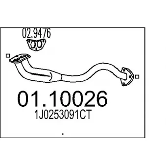 MTS 01.10026 - Tuyau d'échappement