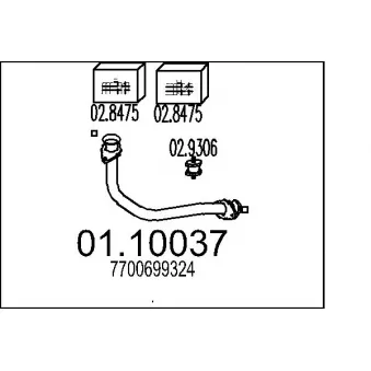 MTS 01.10037 - Tuyau d'échappement