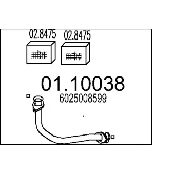 MTS 01.10038 - Tuyau d'échappement